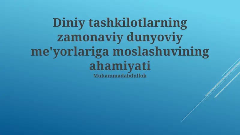 Zamonaviy dunyoviy me'yorlar
