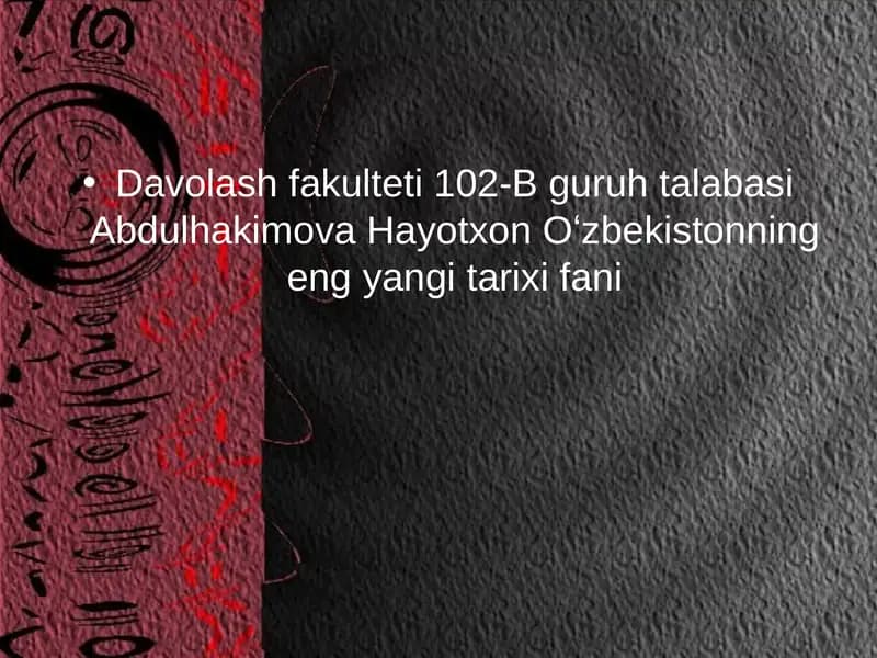 O'zbekistonning eng yangi tarixi fani