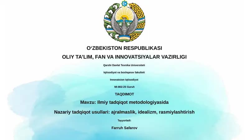 Ilmiy tadqiqot metodologiyasi