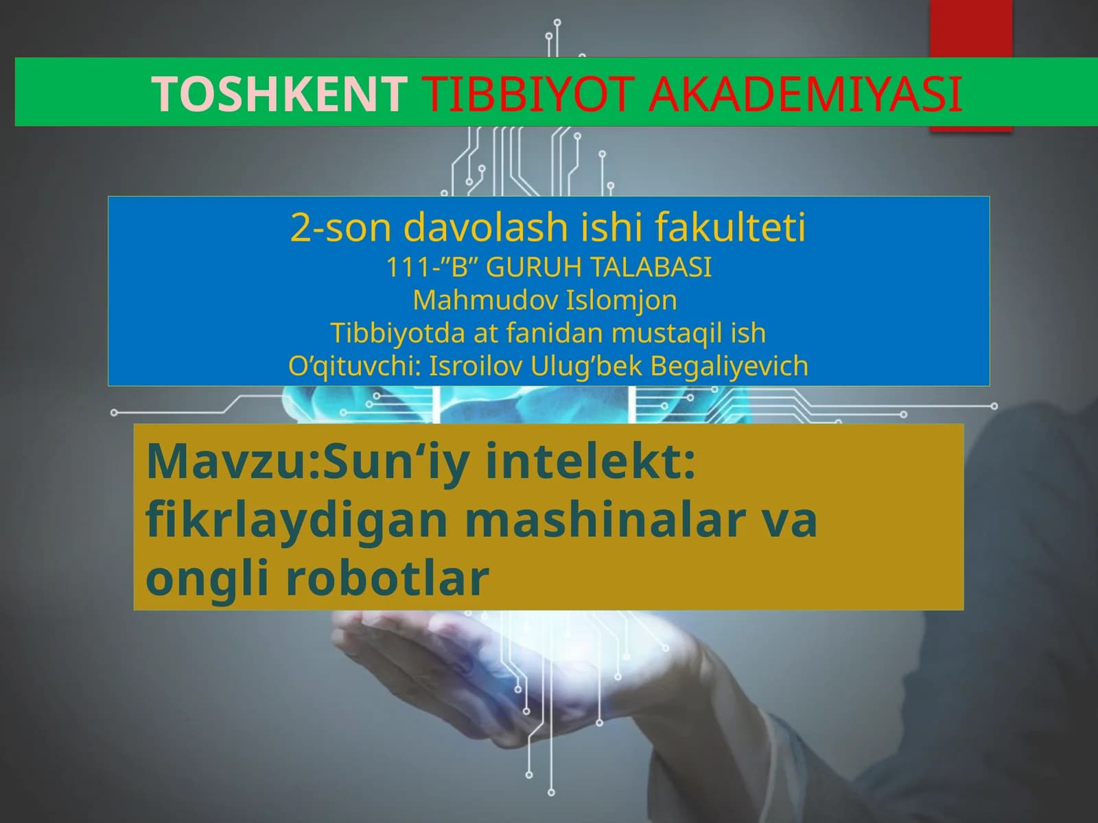 Sun‘iy intelekt: fikrlaydigan mashinalar va ongli robotlar