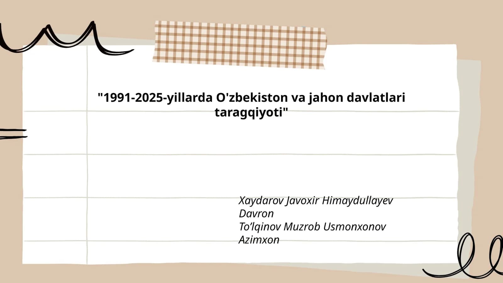 1991-2025-yillarda O'zbekiston va jahon davlatlari taragqiyoti