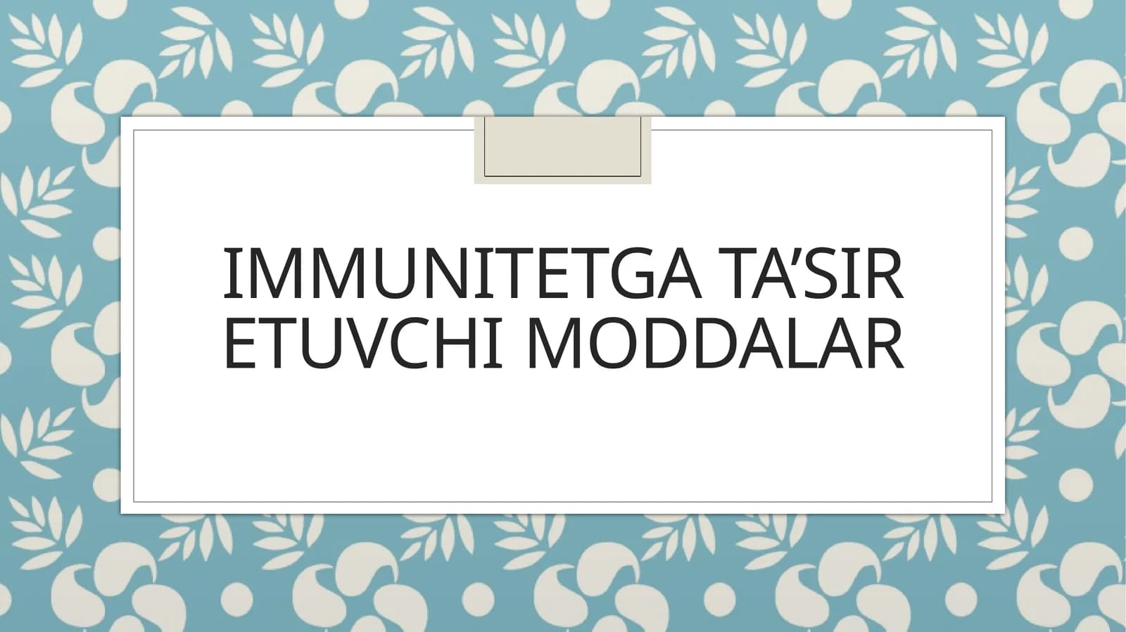 IMMUNITETGA TA’SIR ETUVCHI T- aktivinMODDALAR