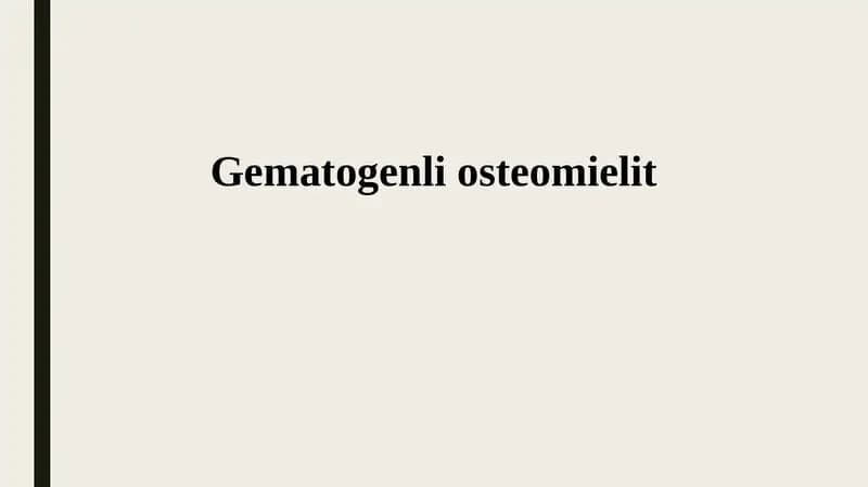 Gematogenli osteomielit