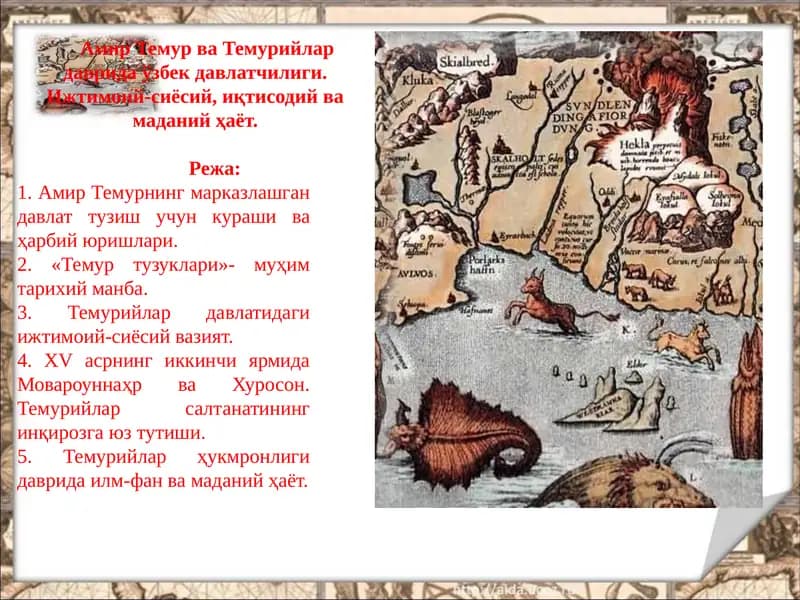 Amir Temur va Temuriylar davrida Uzbek davlatchiligi