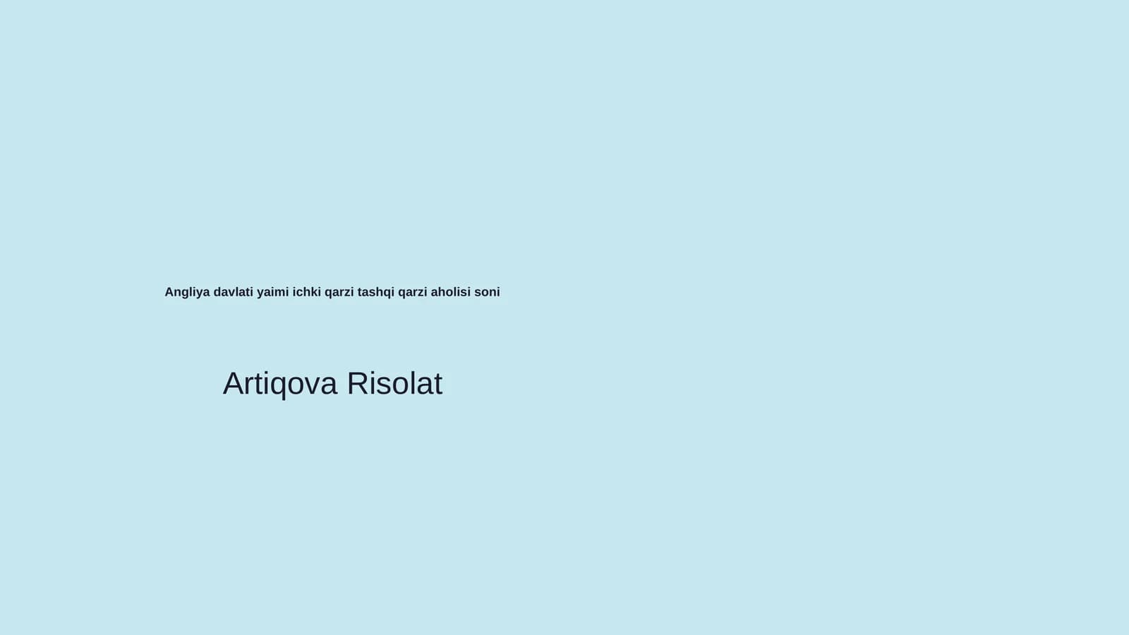 Angliya davlati yaimi ichki qarzi tashqi qarzi aholisi soni