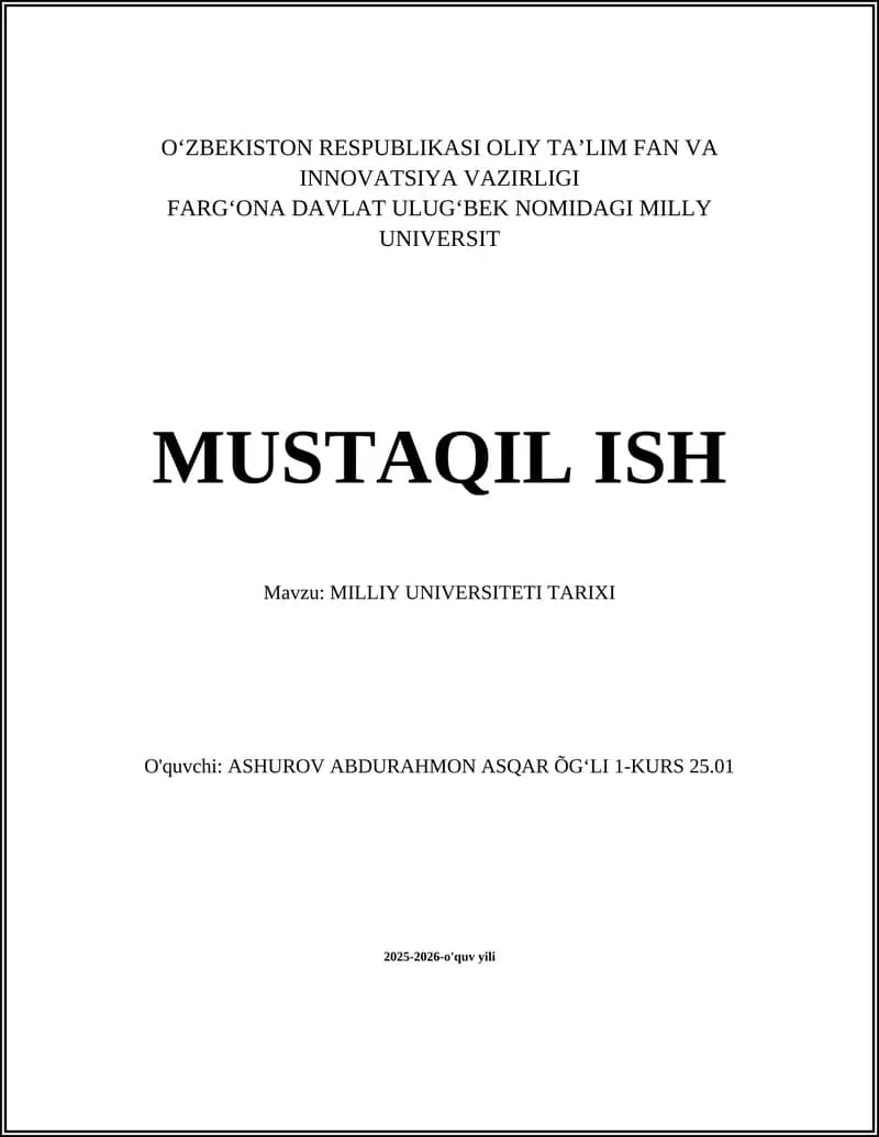 Milliy universiteti tarixi