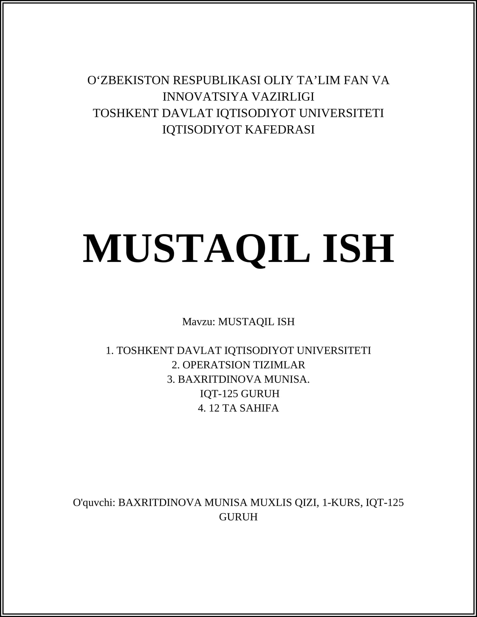 Operatsion tizimlar