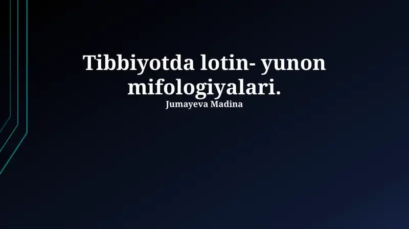 Tibbiyotda lotin- yunon mifologiyalari