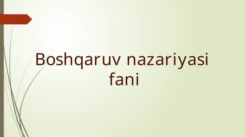АVTОMАTIK BОSHQАRISH TIZIMLАRININGMАTЕMАTIK IFОDАSI