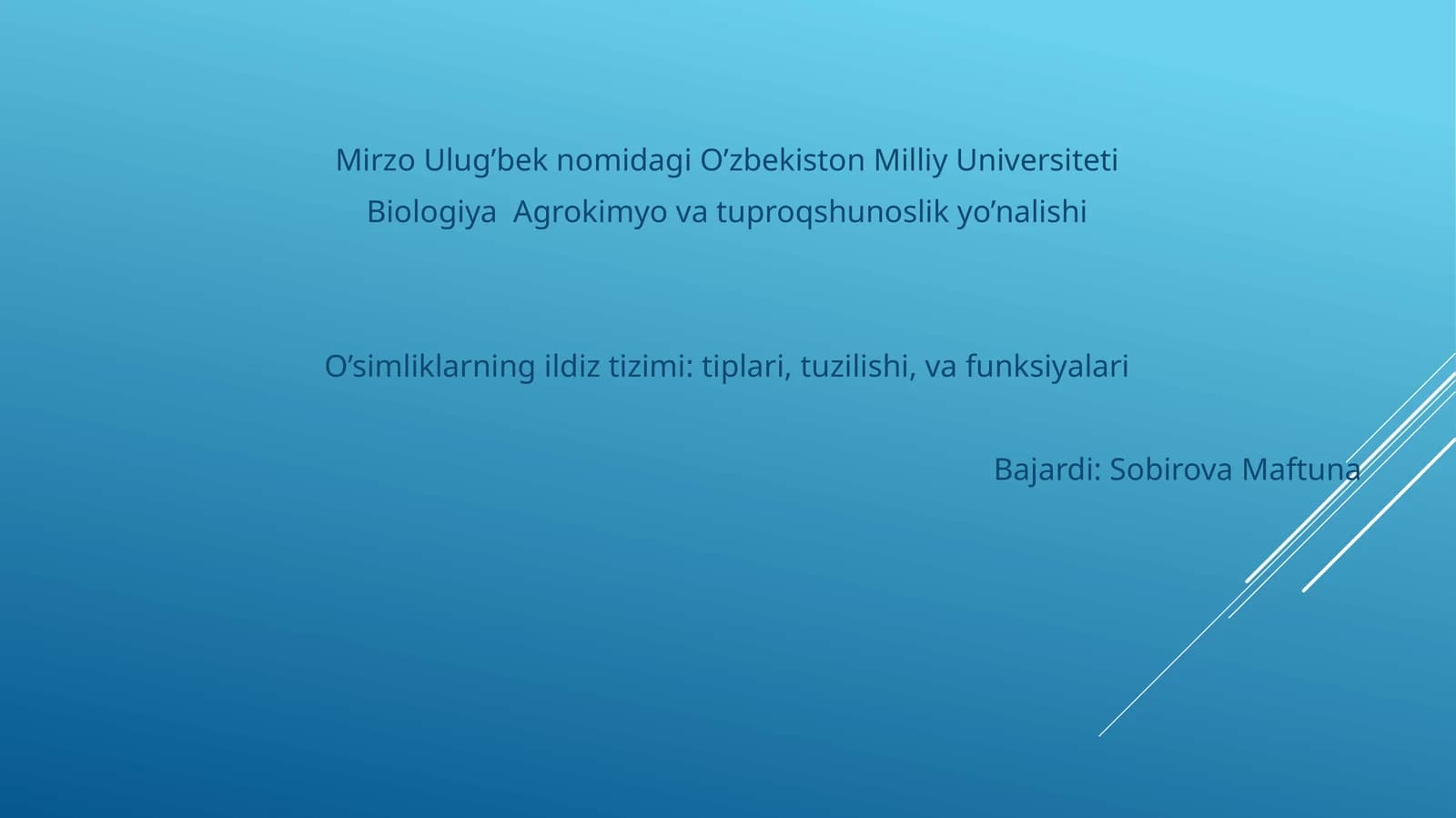O'simliklarning ildiz tizimi: tiplari, tuzilishi, va funksiyalari