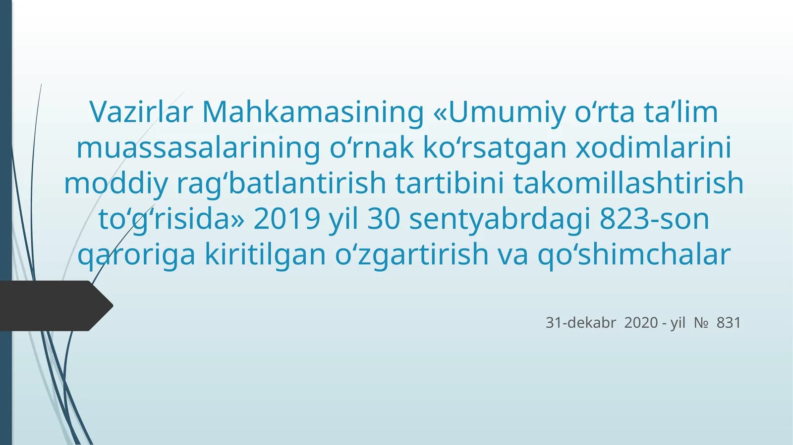 Xodimlarni rag'batlantirish tartibi