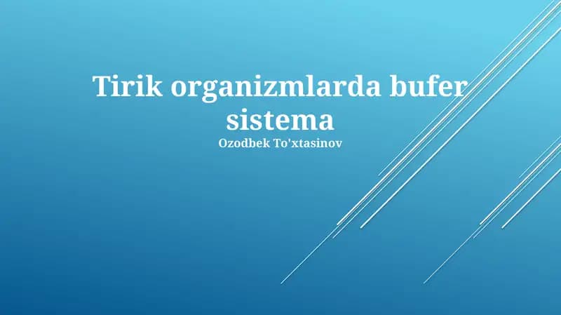 Tirik organizmlarda bufer sistema