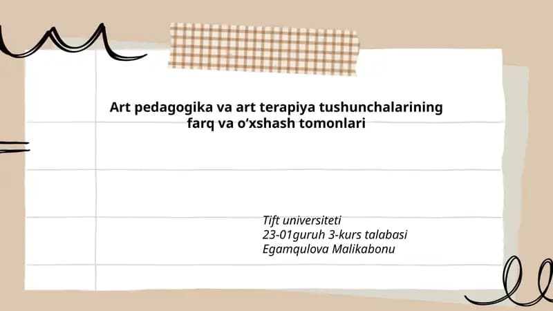 Art pedagogika va art terapiya tushunchalarining farq va o‘xshash tomonlari