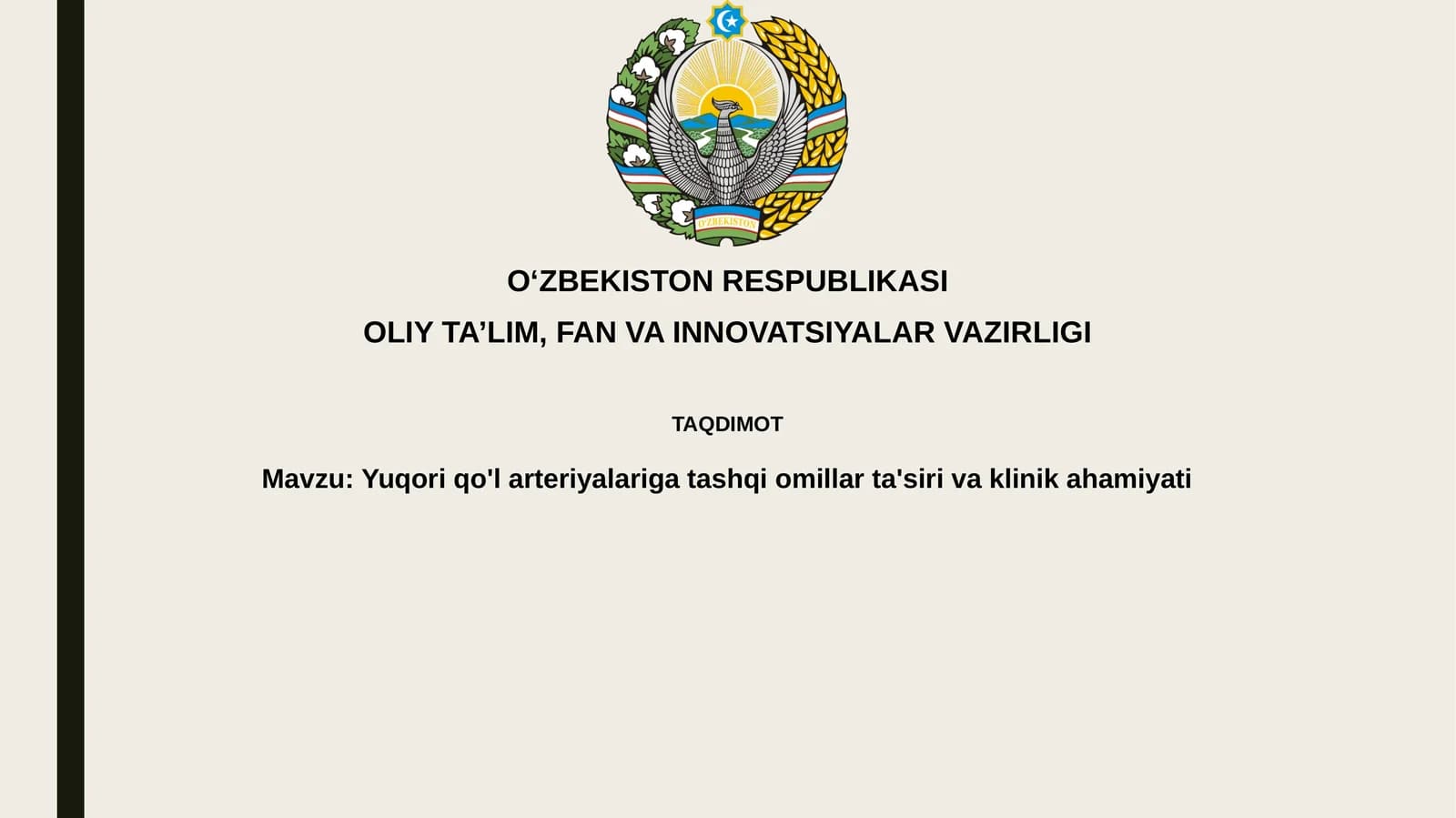 Yuqori qo'l arteriyalariga tashqi omillarning ta'siri va klinik ahamiyati