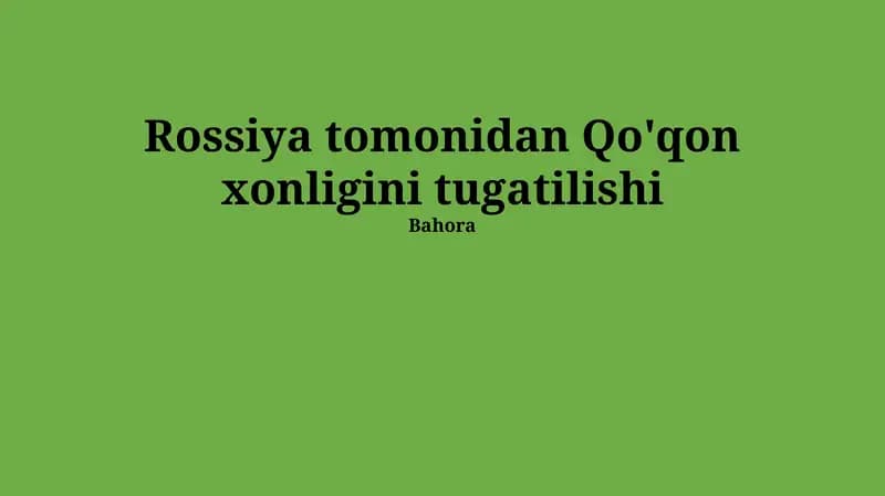 Qo'qon xonligi tarixi