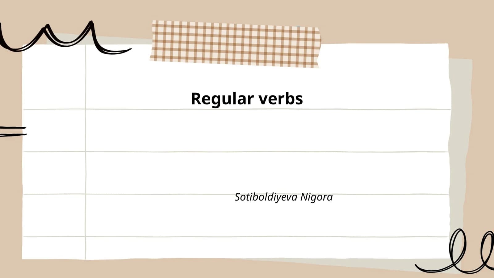 Regular verbs