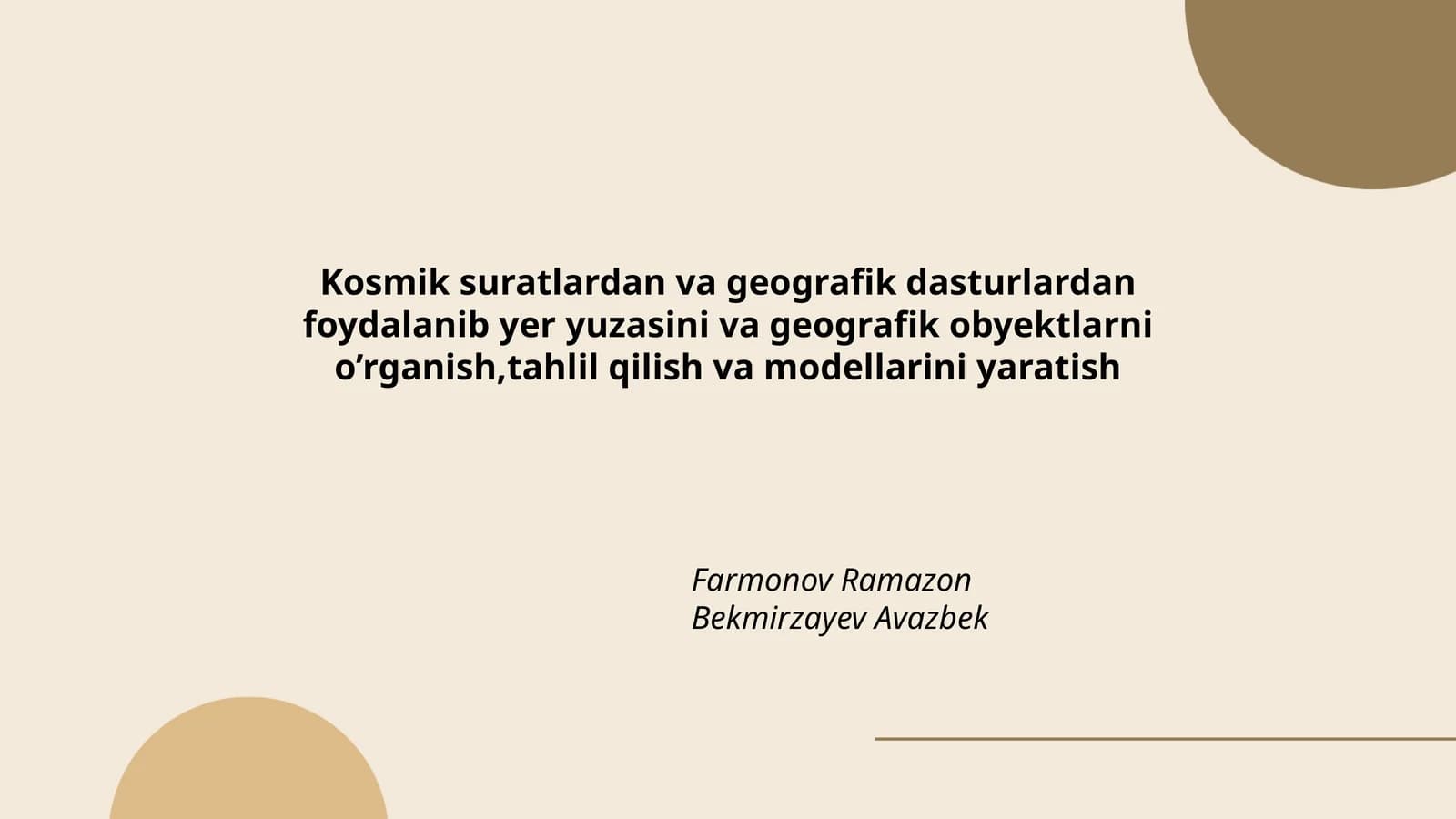 Kosmik suratlardan va geografik dasturlar