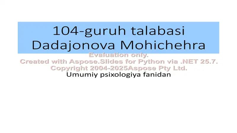 Guruh talabasi Dadajonova Mohichehra