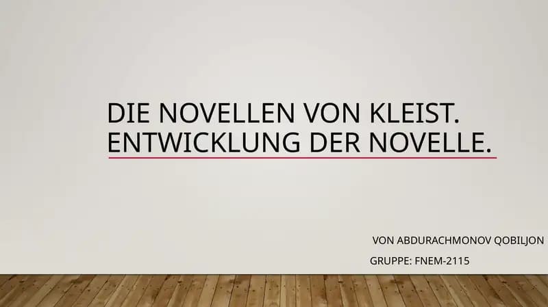 Dienovelle von von Kleist