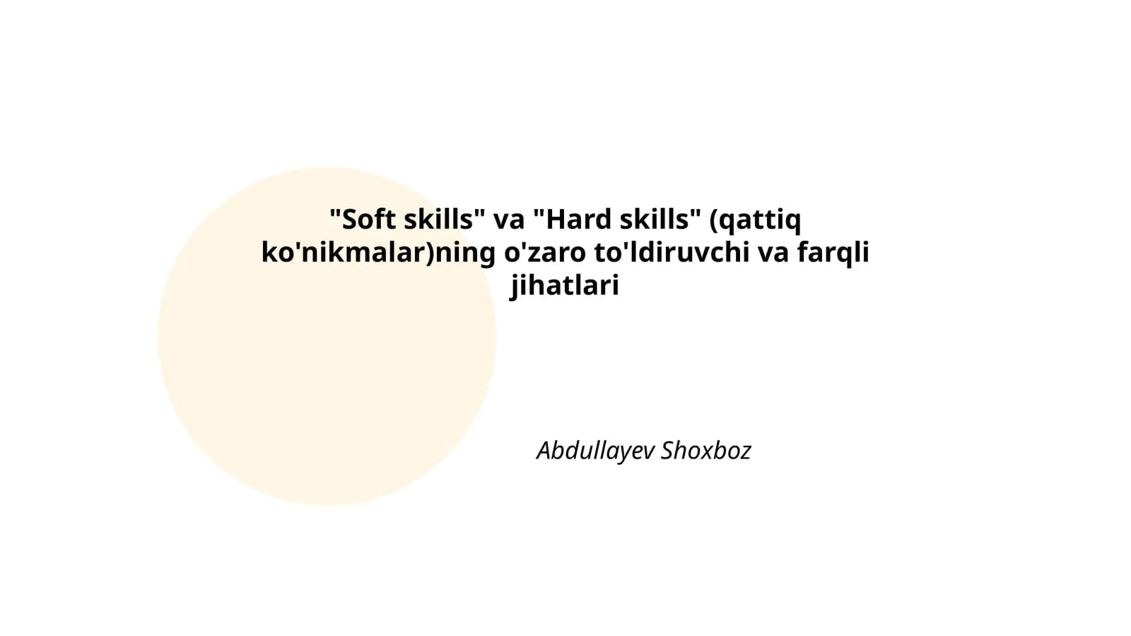 Soft skills va hard skills: Ta'rif va ahamiyati
