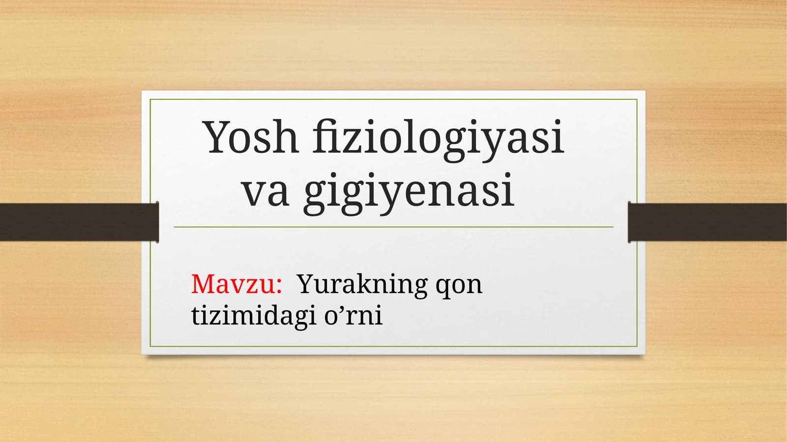 Yoshfiziologiyasi va gigiyenasi