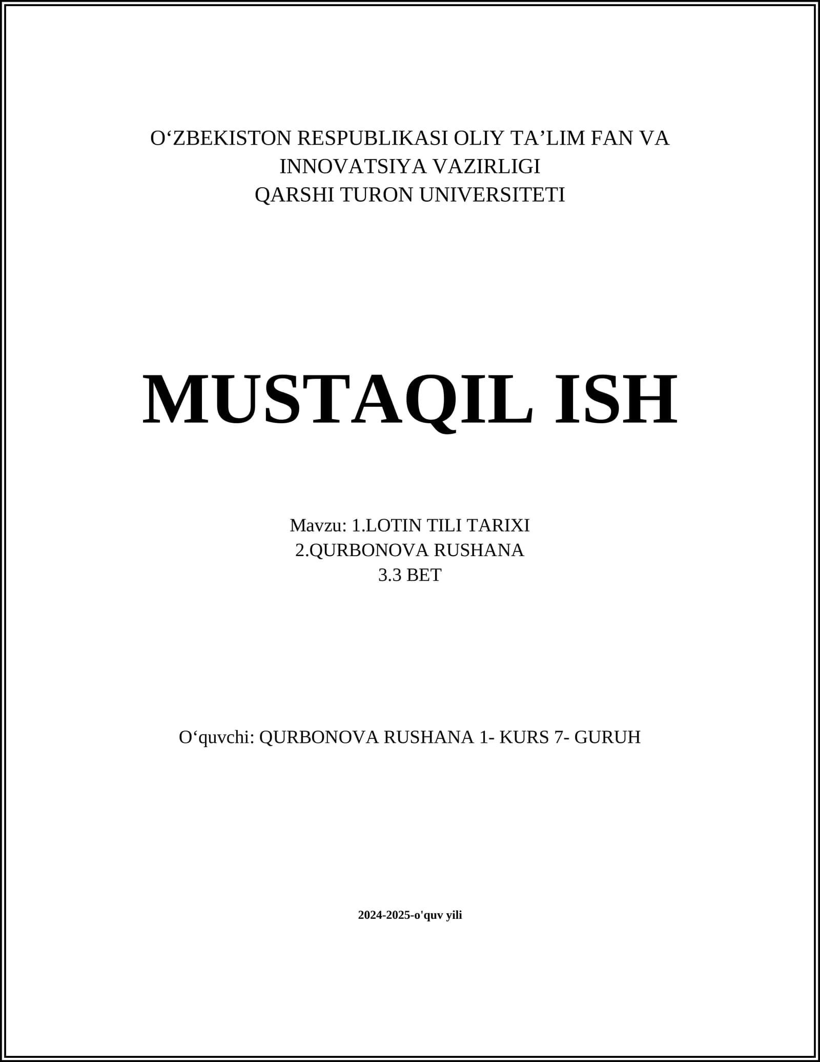 LOTIN TILI TARIXI
