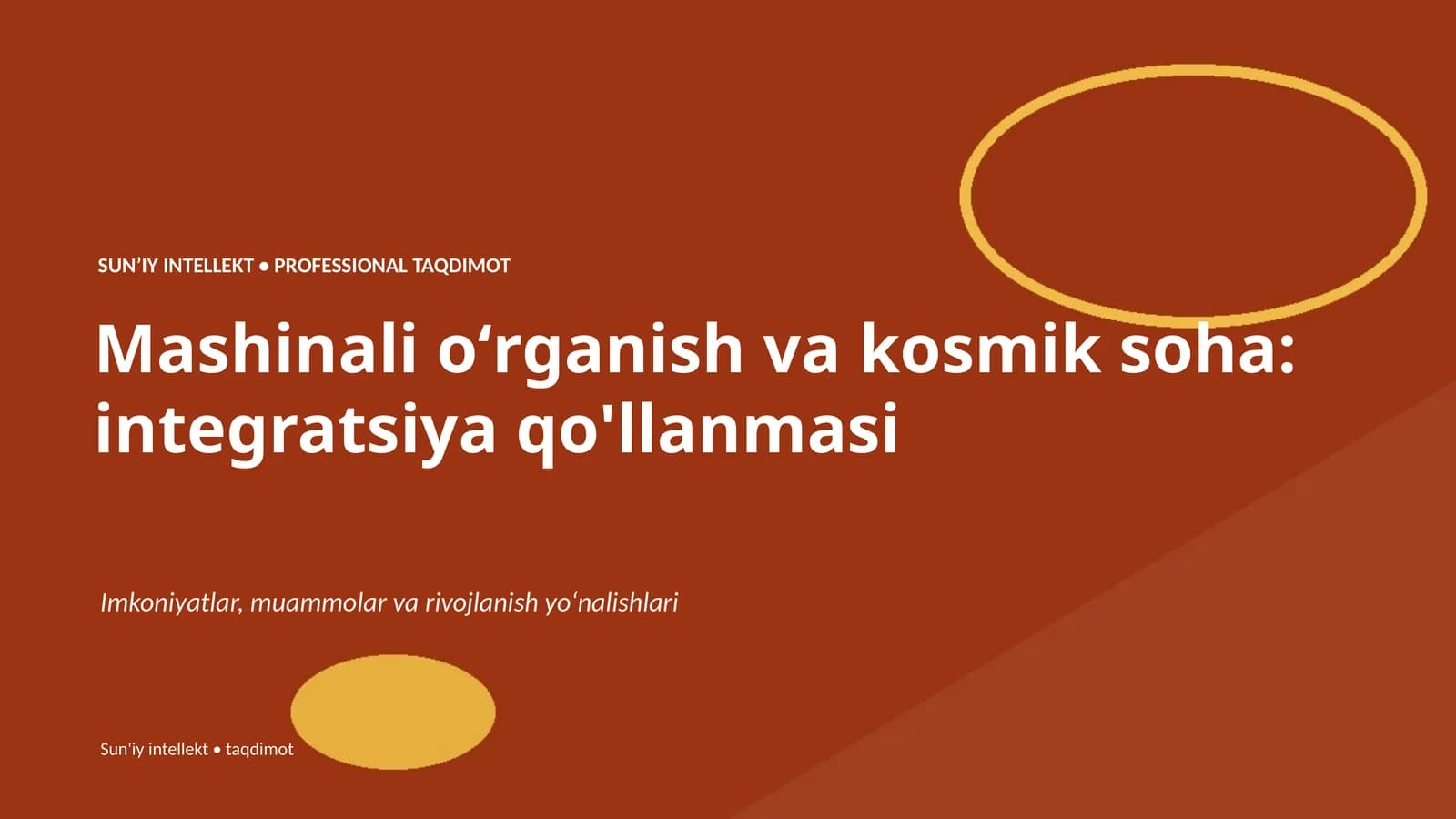 Mashinali oʻrganish va kosmik soha: integratsiya qo'llanmasi