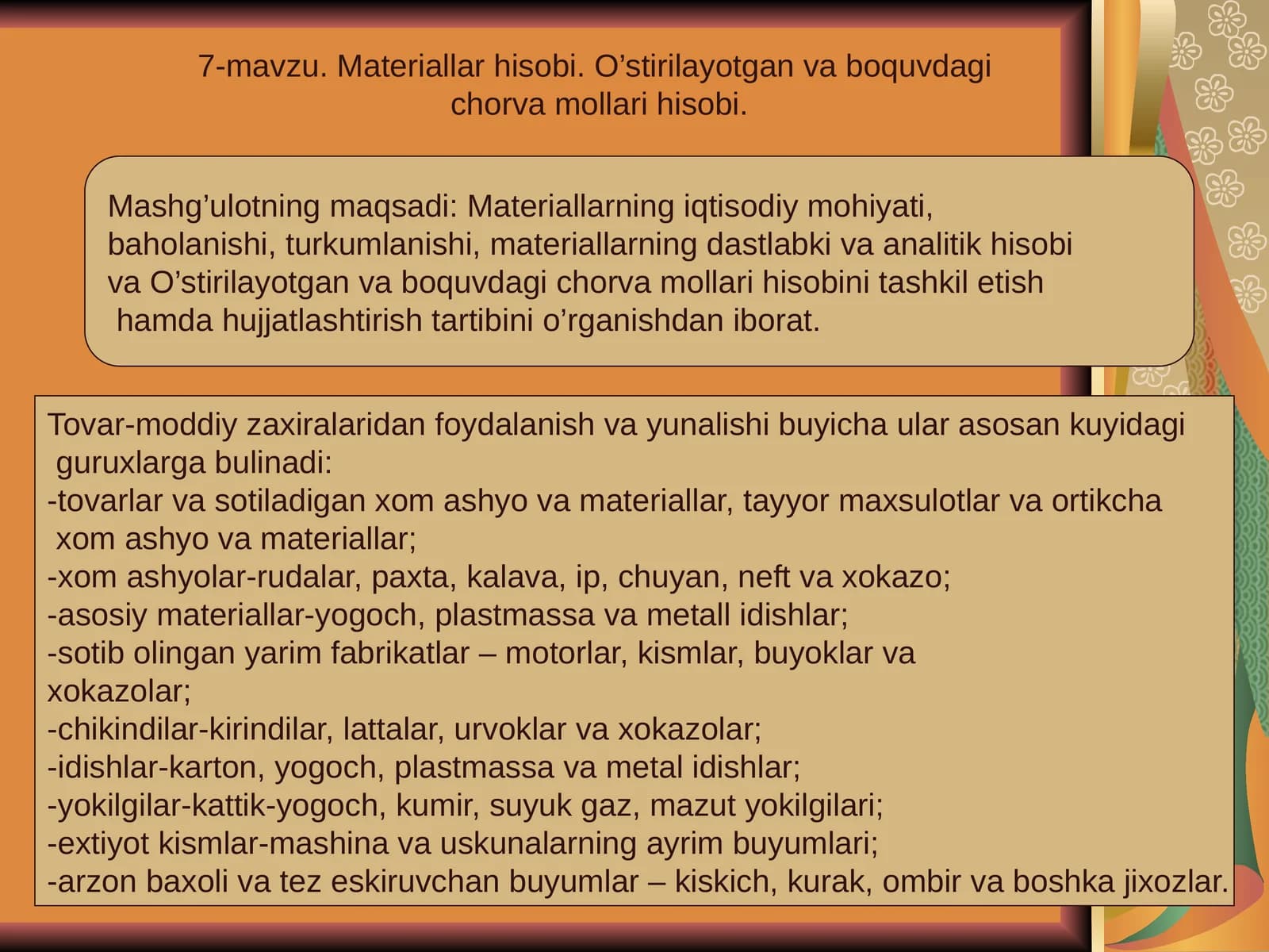 Materiallar hisobi