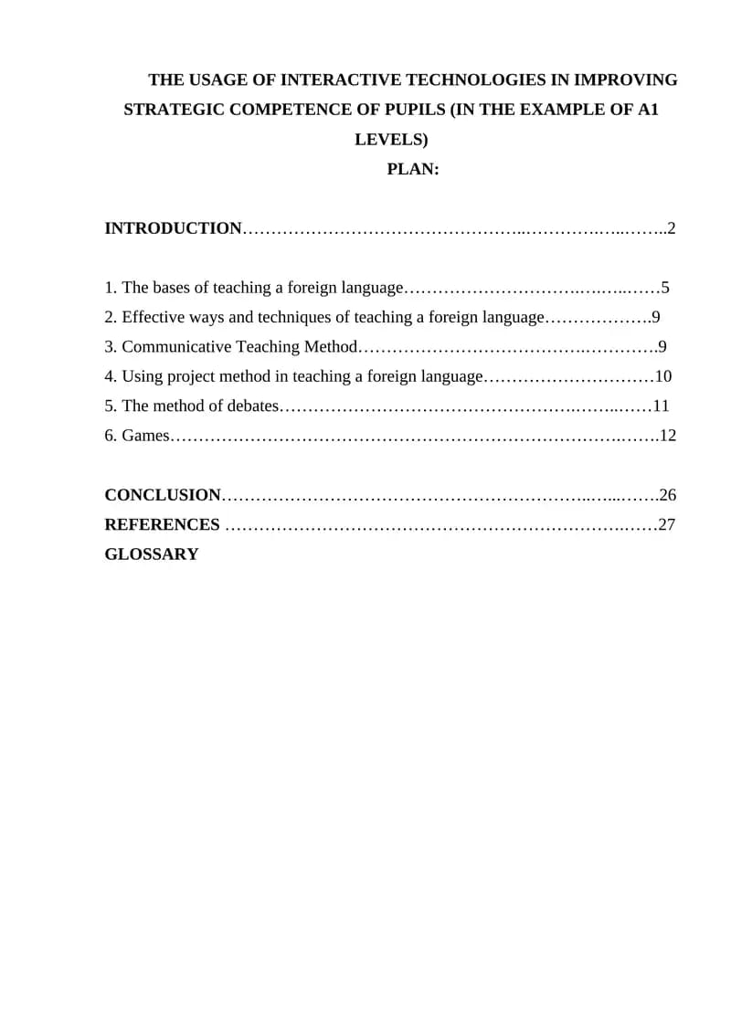 The Usage of Interactive Technologies in Improving Strategic Competence of Pupils