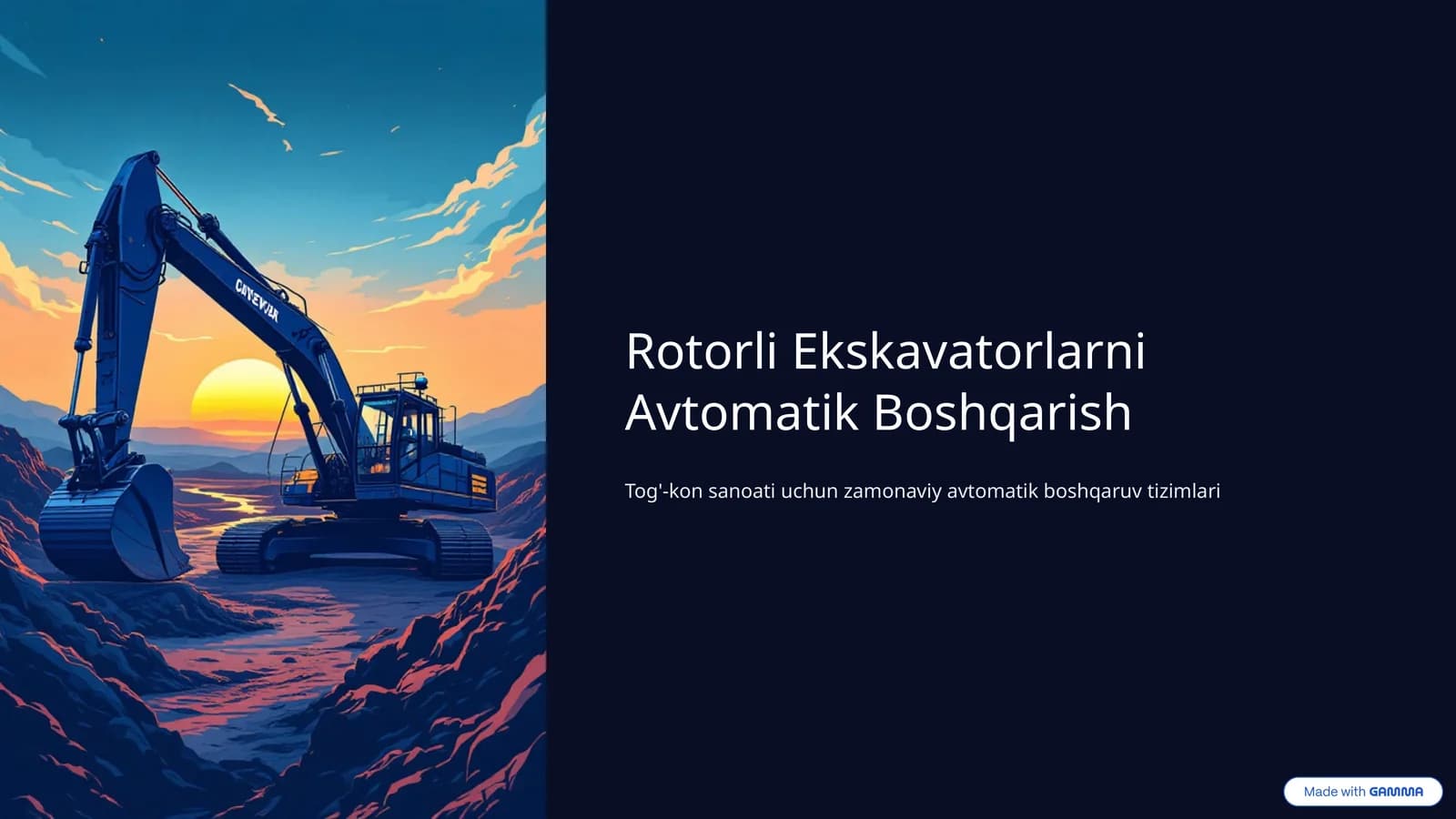 Rotorli Ekskavatorlarni Avtomatik Boshqarish
