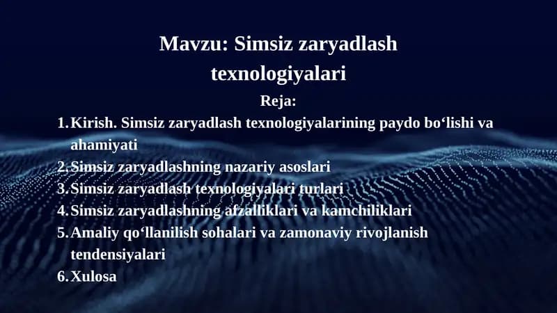 Simsiz zaryadlash texnologiyalari