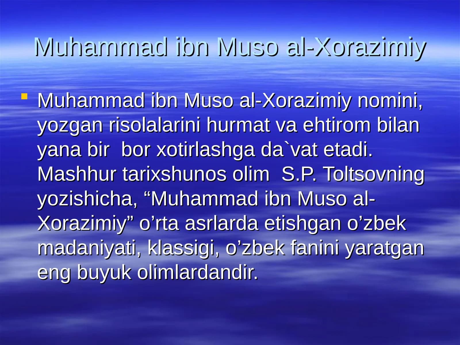 Muhammad ibn Muso al-Xorazimiy