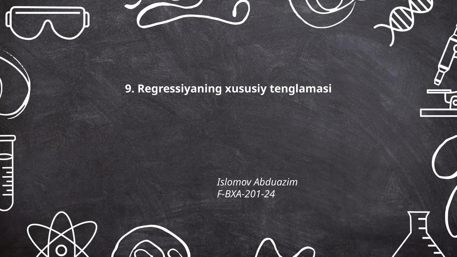 Regressiyaning xususiy tenglamasi