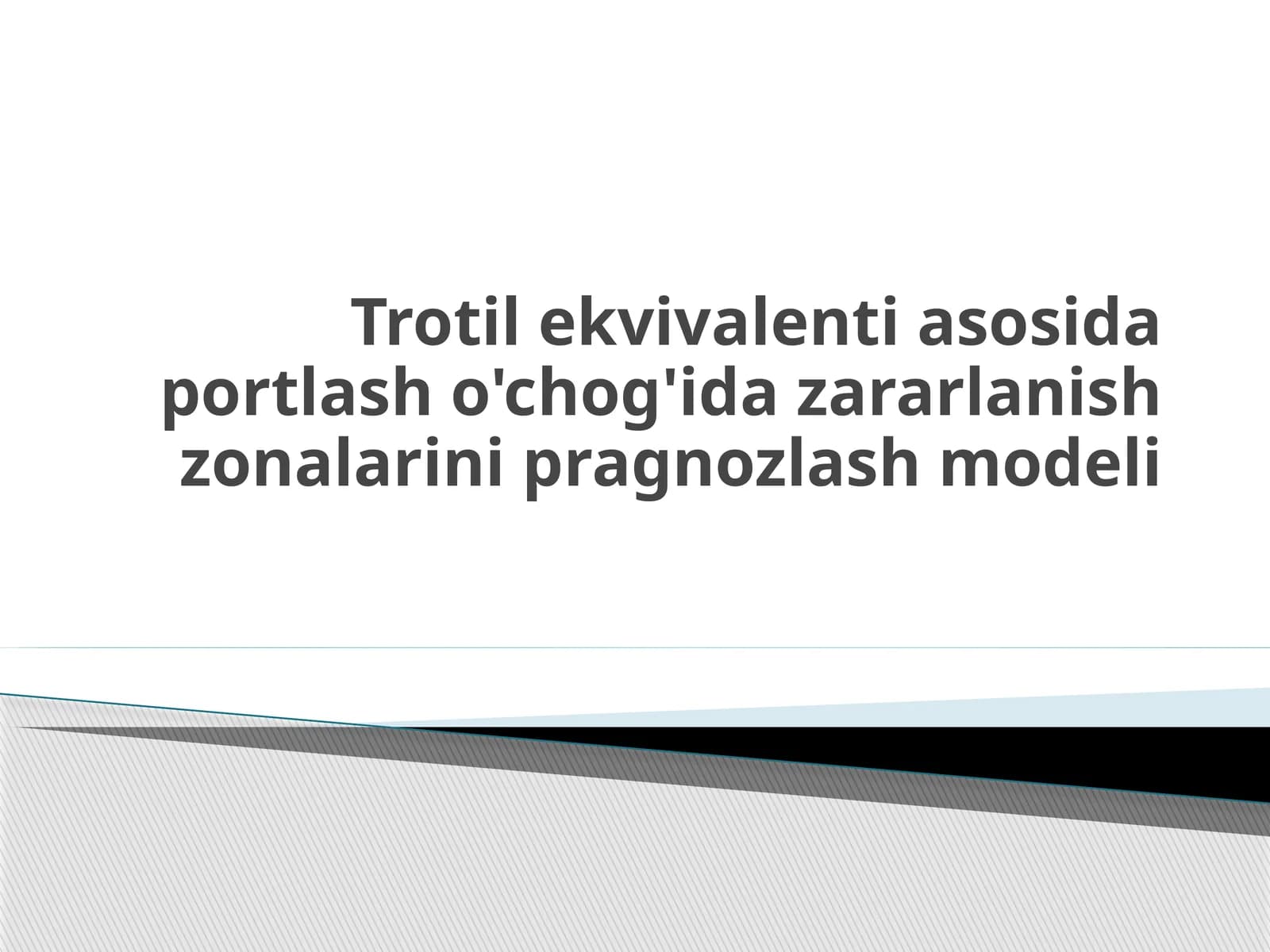 Trotil ekvivalenti asosida portlasho'chog'ida zararlanish zonalarini pragnozlash modeli