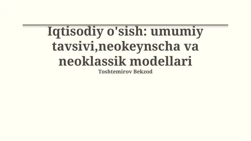 Solow modeli