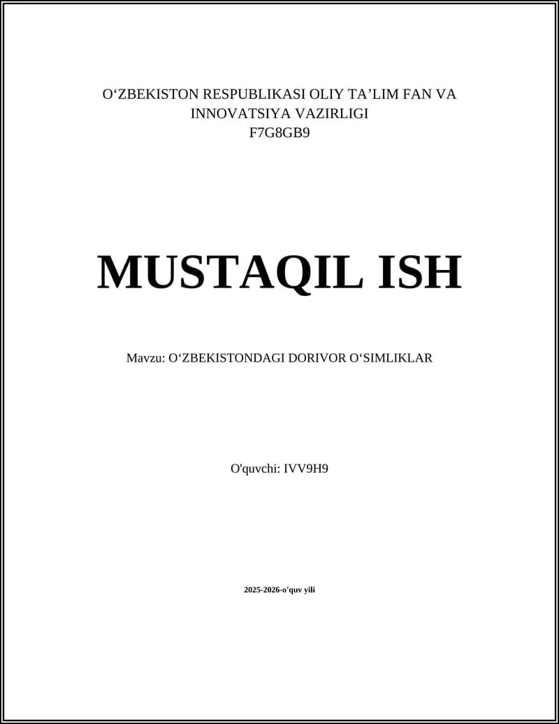 Oʻzbekistonda dorivor oʻsimliklarning tarixi va anʼanaviy tibbiyotdagi oʻrni