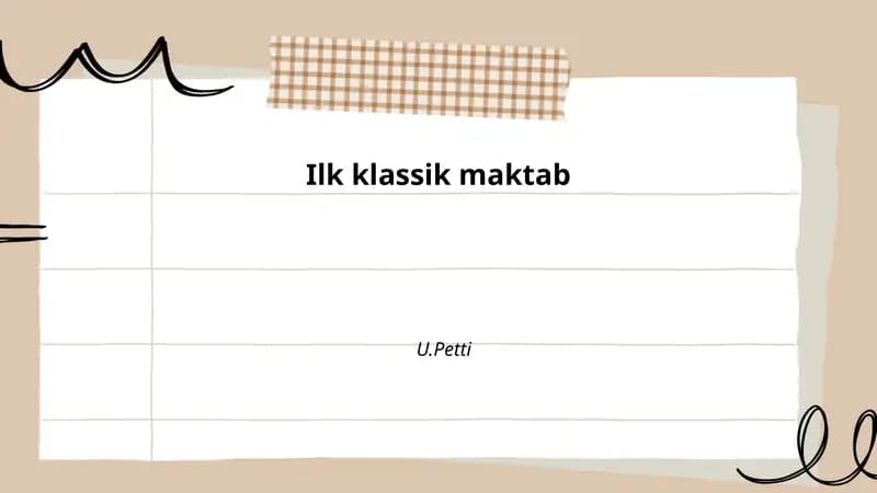 Ilk klassik maktab