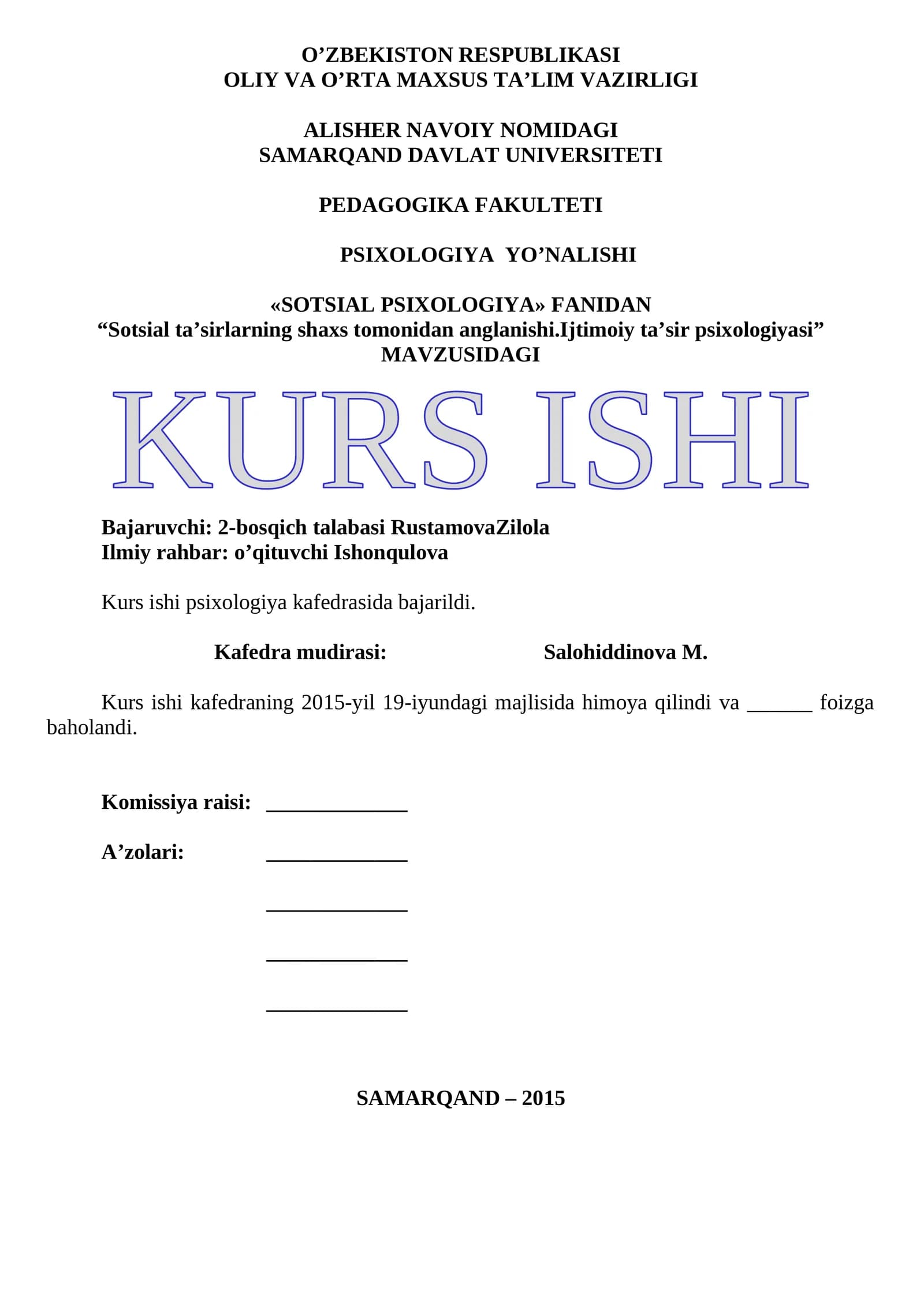 Sotsial ta’sirlarning shaxs tomonidan anglanishi.Ijtimoiy ta’sir psixologiyasi