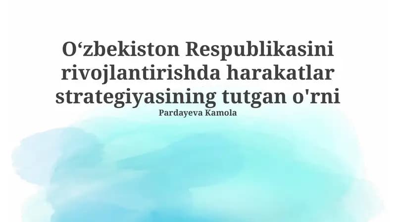 Harakatlar strategiyasi: Mohiyat va ahamiyat
