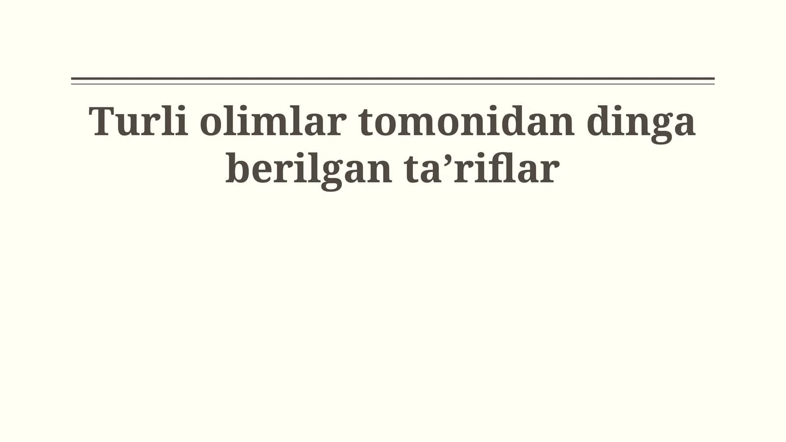 Zamonaviy din ta'riflari