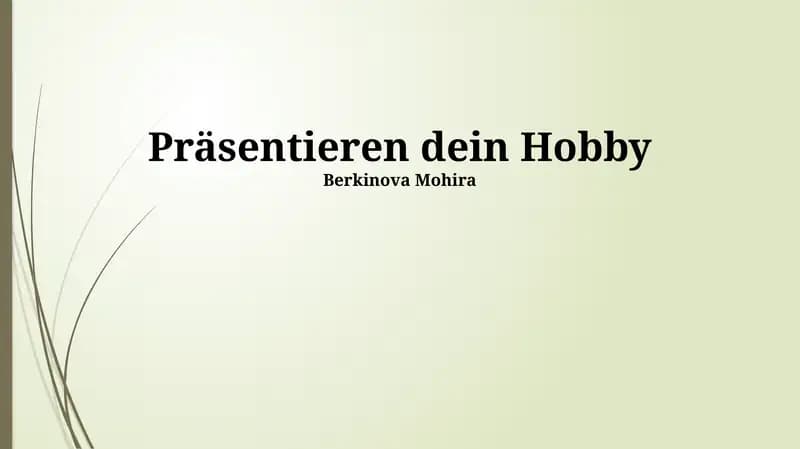 Präsentieren dein Hobby