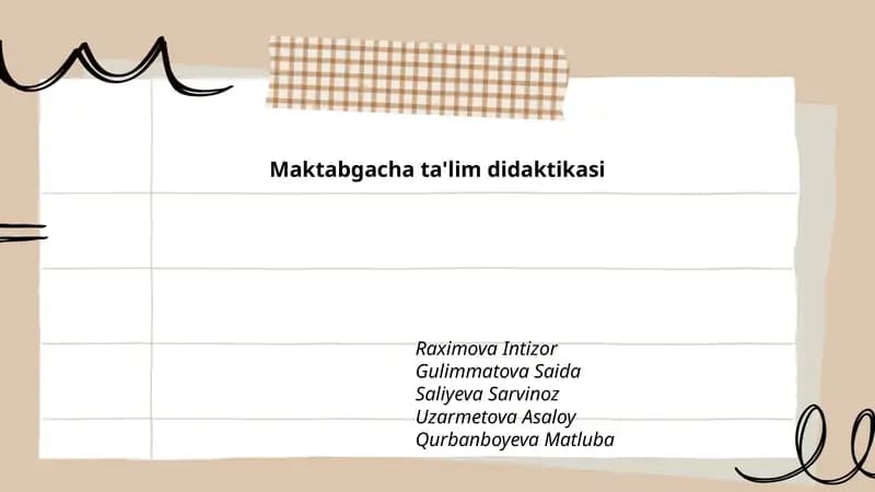 Maktabgacha ta'lim didaktikasi