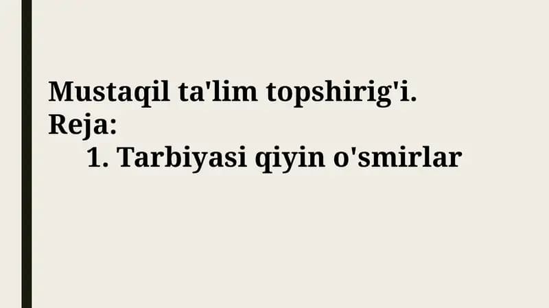 Mustaqilta'lim topshirig'i