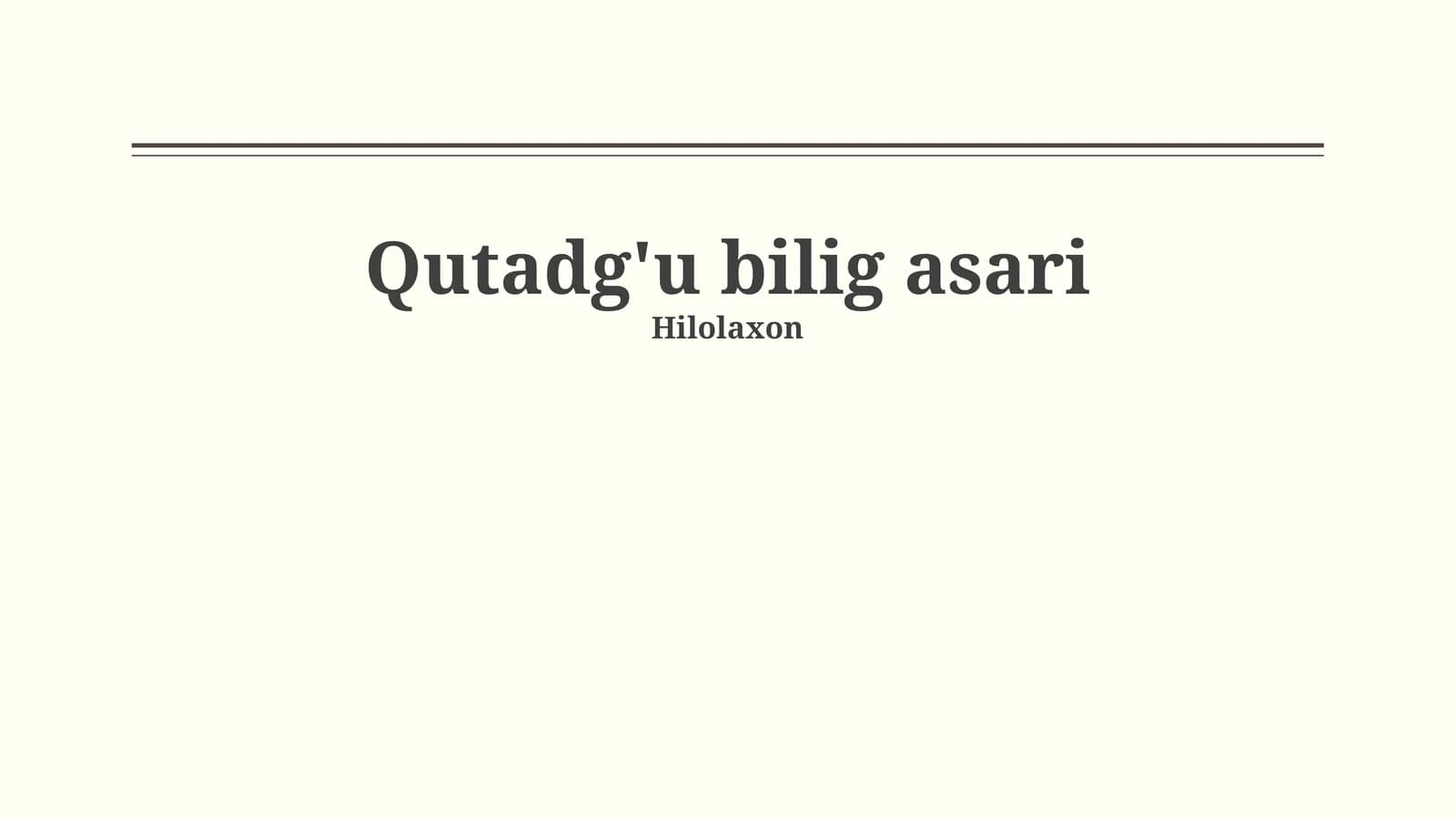 Qutadg'u bilig asari