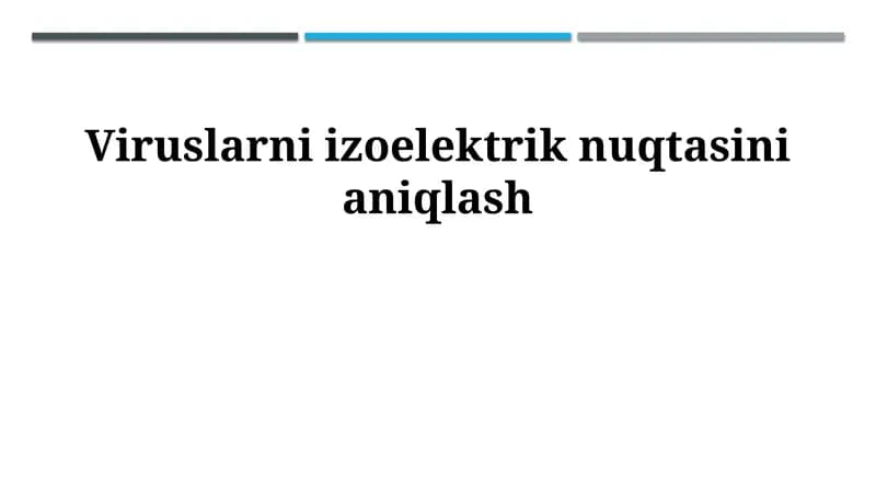 Viruslarning izoelektrik nuqtasini aniqlash
