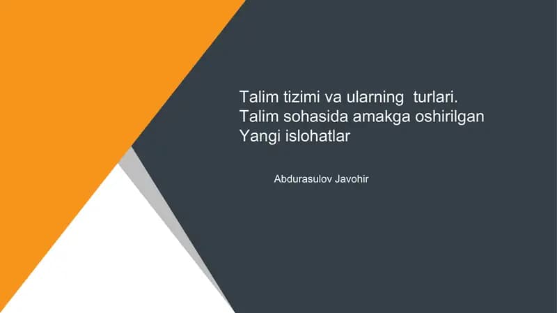 Yangi islohatlar