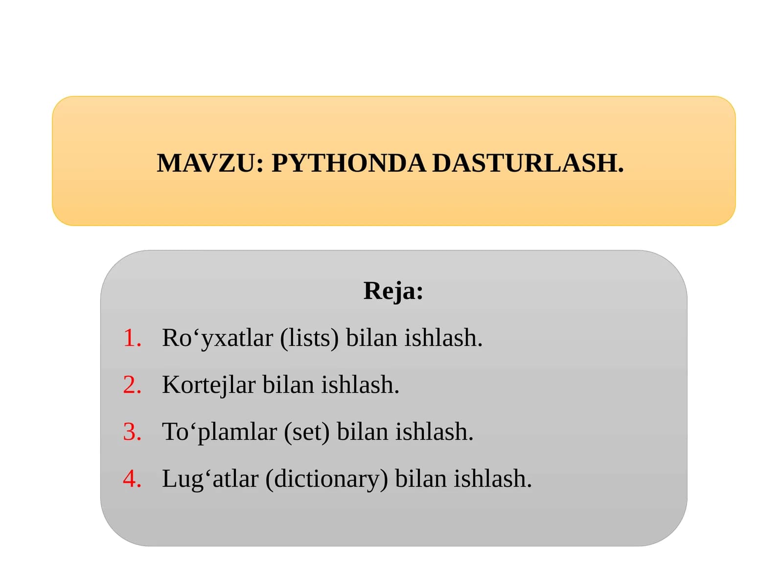PYTHONDA DASTURLASH