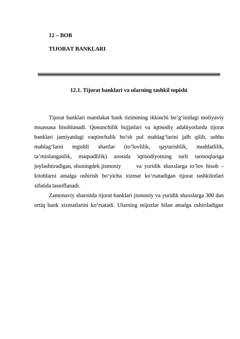 TIJORAT BANKLARI