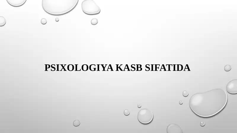 Psixologiya kasb sifatida