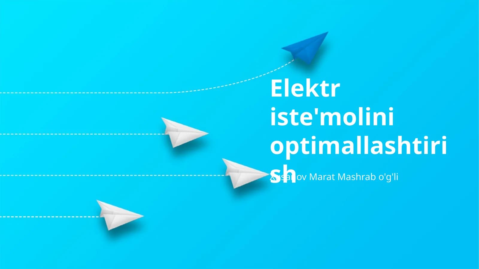 Elektr iste'molini optimallashtirish